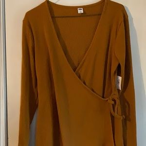 Wrap around tie front shirt